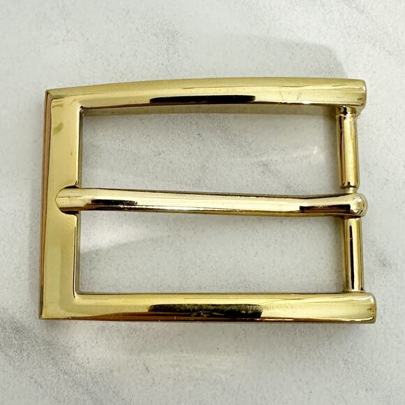 Gold Tone Rectangle Simple Basic Belt Buckle - Picture 1 of 9